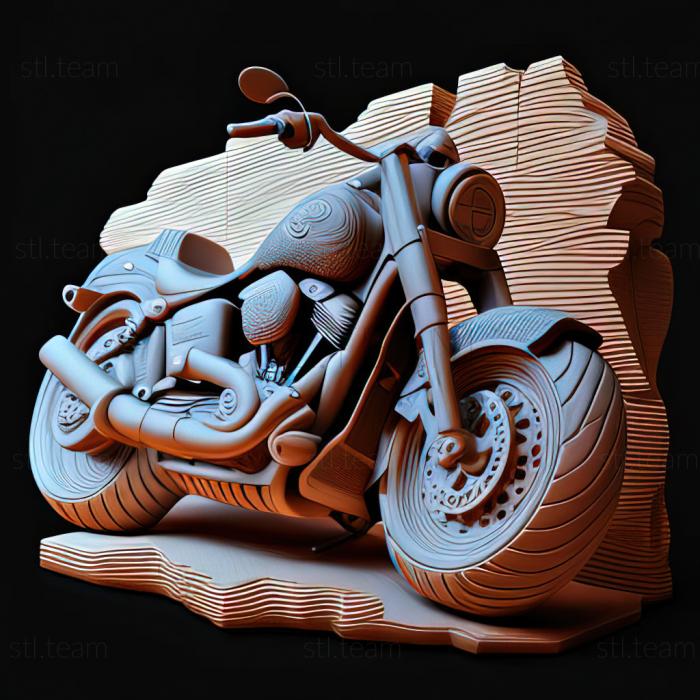 3D модель Харлей Дэвидсон Толстый Боб (STL)